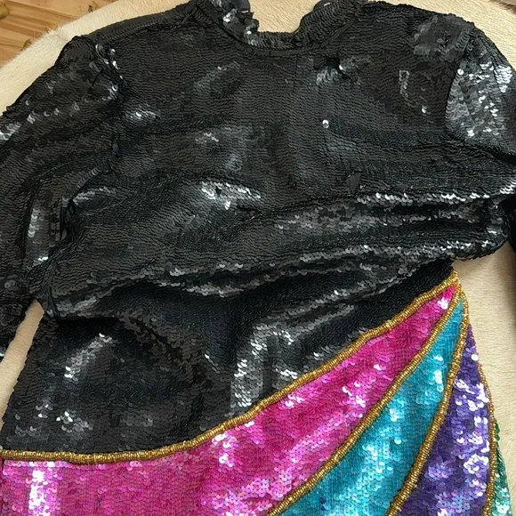 Mob wife glam dress, vintage Scarlet Rage,colorful - Picture 6 of 16